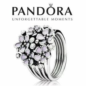 Pandora retired cherry blossom sterling silver ring. 925 ALE